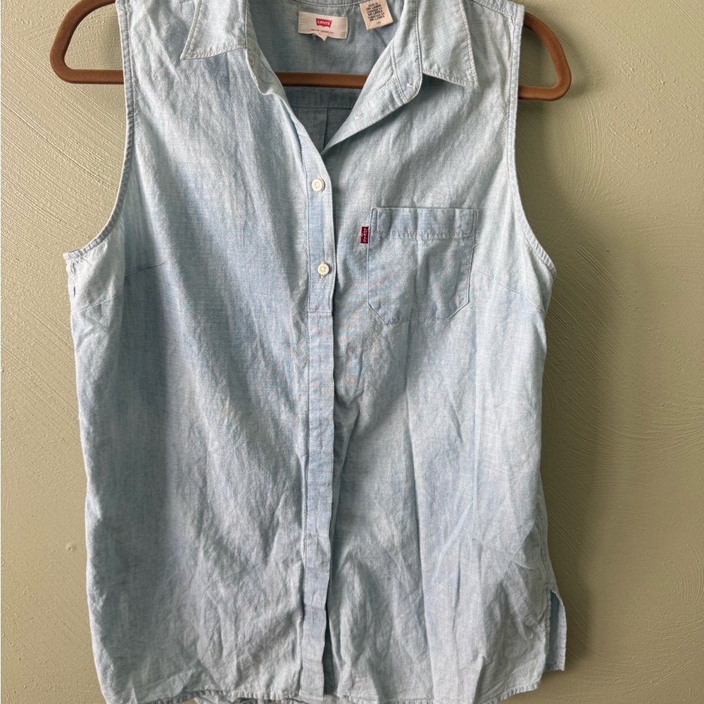 Levi's Light Wash Sleeveless Denim Top